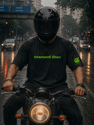 Born To Ride Biker T-Shirt | Black Acid Wash | Ghamandi Sherr