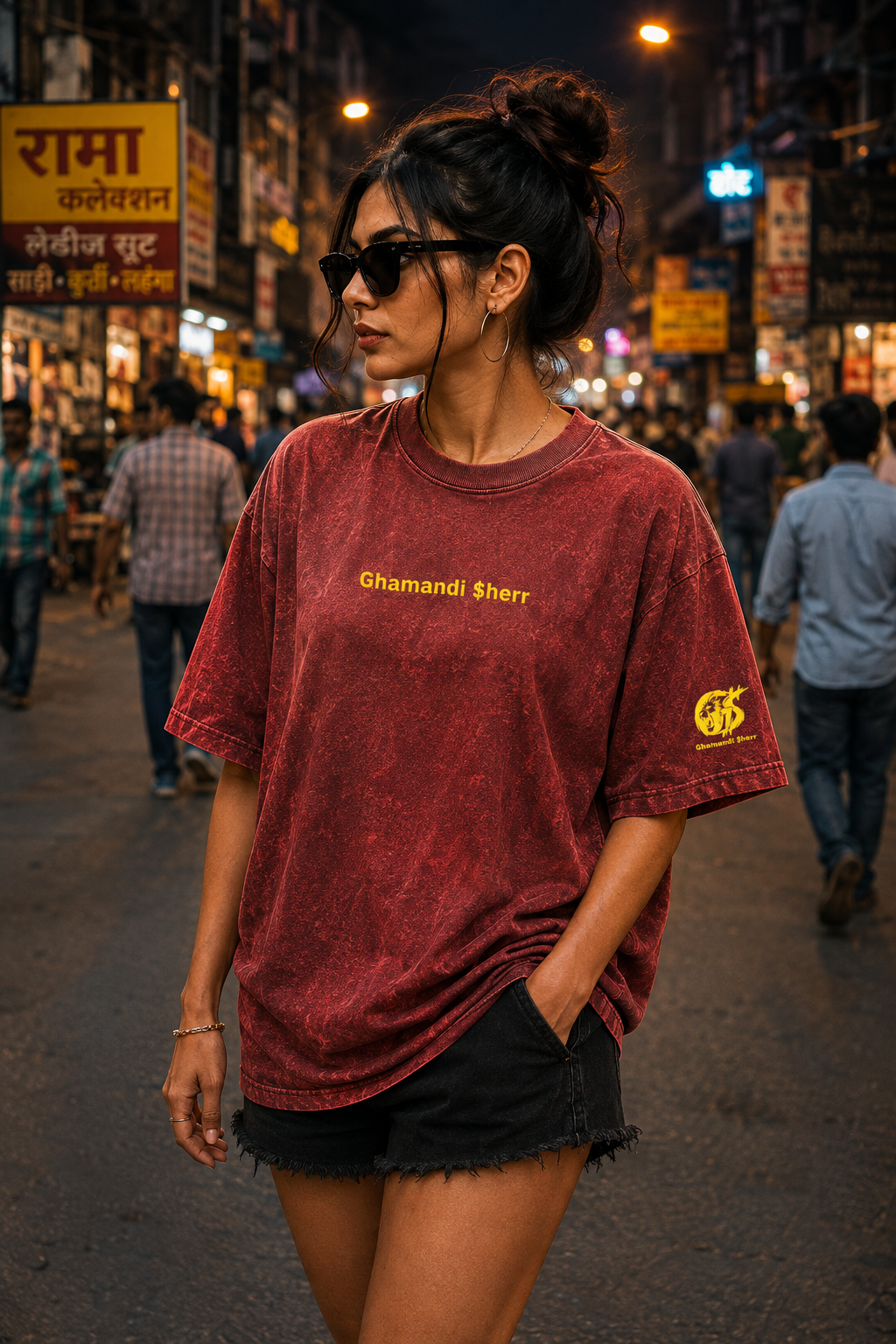 Ghoor Liya – Red Acid Wash T-Shirt | Ghamandi Sherr