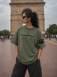 Ghamandi $herr Acid Wash T-Shirt – Black Bull Graphic | Streetwear