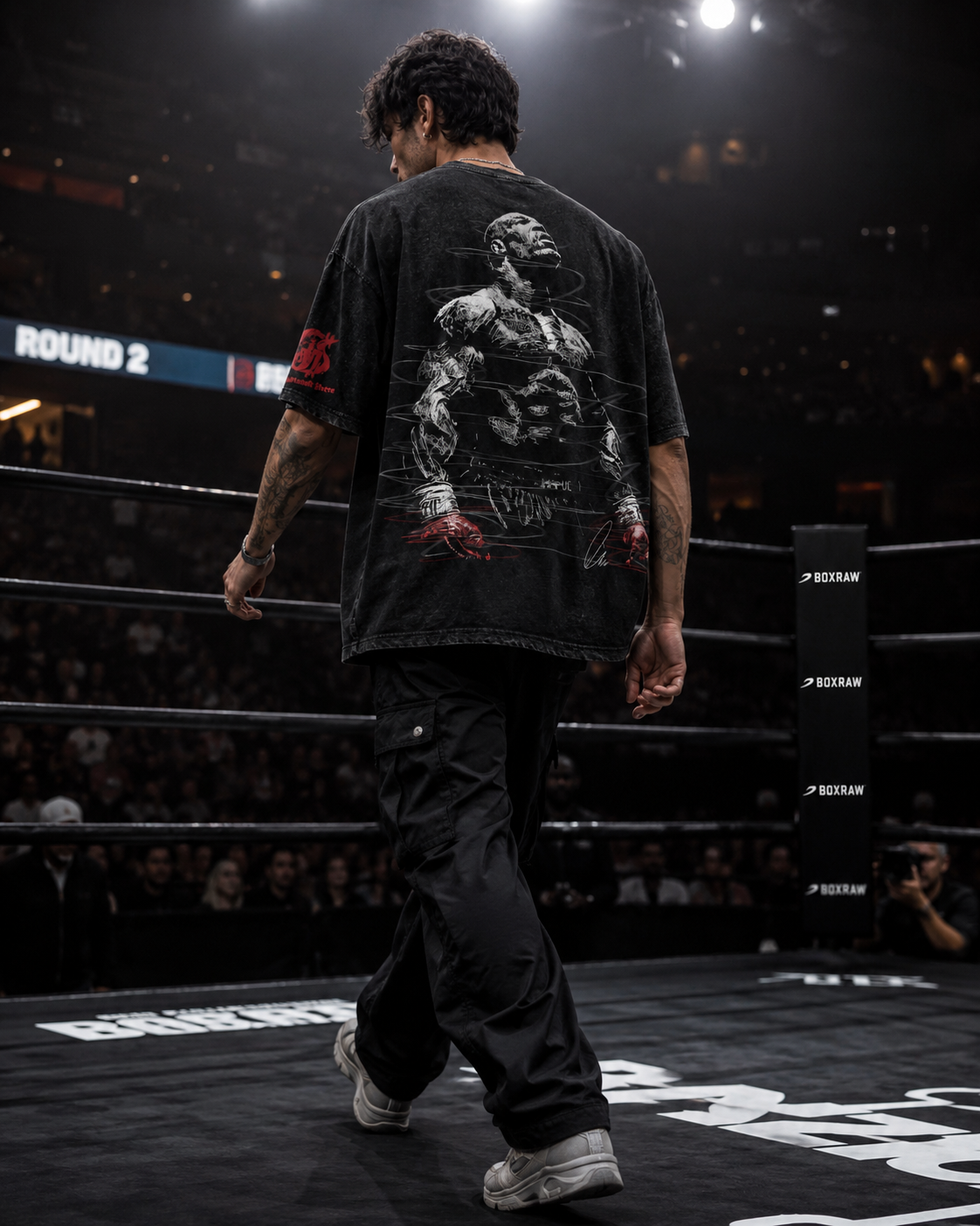 Pressure Makes Legends Tee | Black Acid-Wash Streetwear