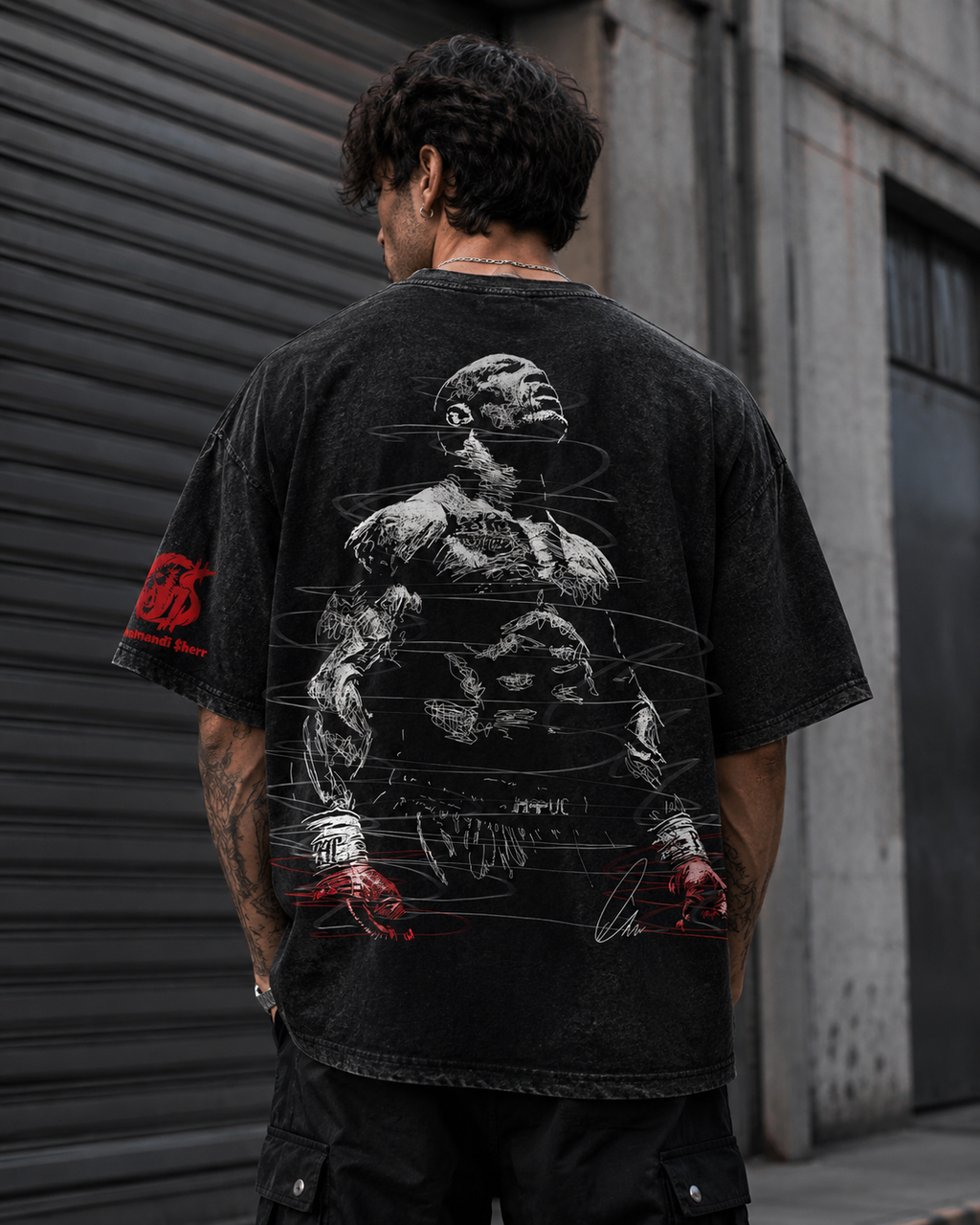 Pressure Makes Legends Tee | Black Acid-Wash Streetwear