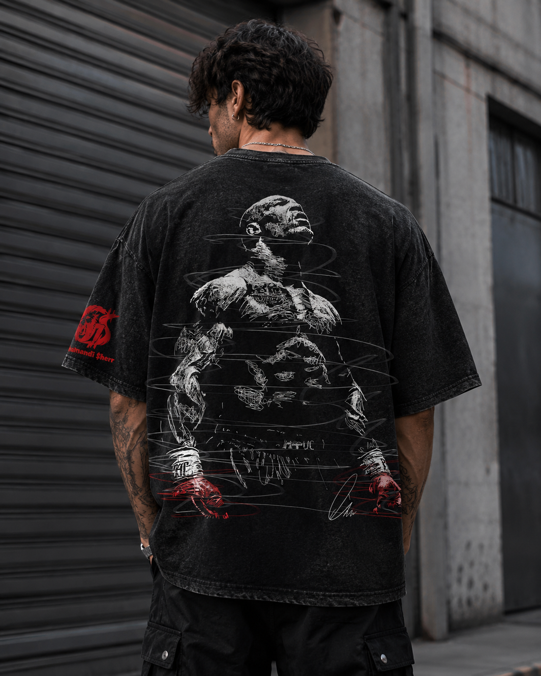 Pressure Makes Legends Tee | Black Acid-Wash Streetwear