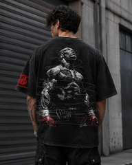 Pressure Makes Legends Tee | Black Acid-Wash Streetwear