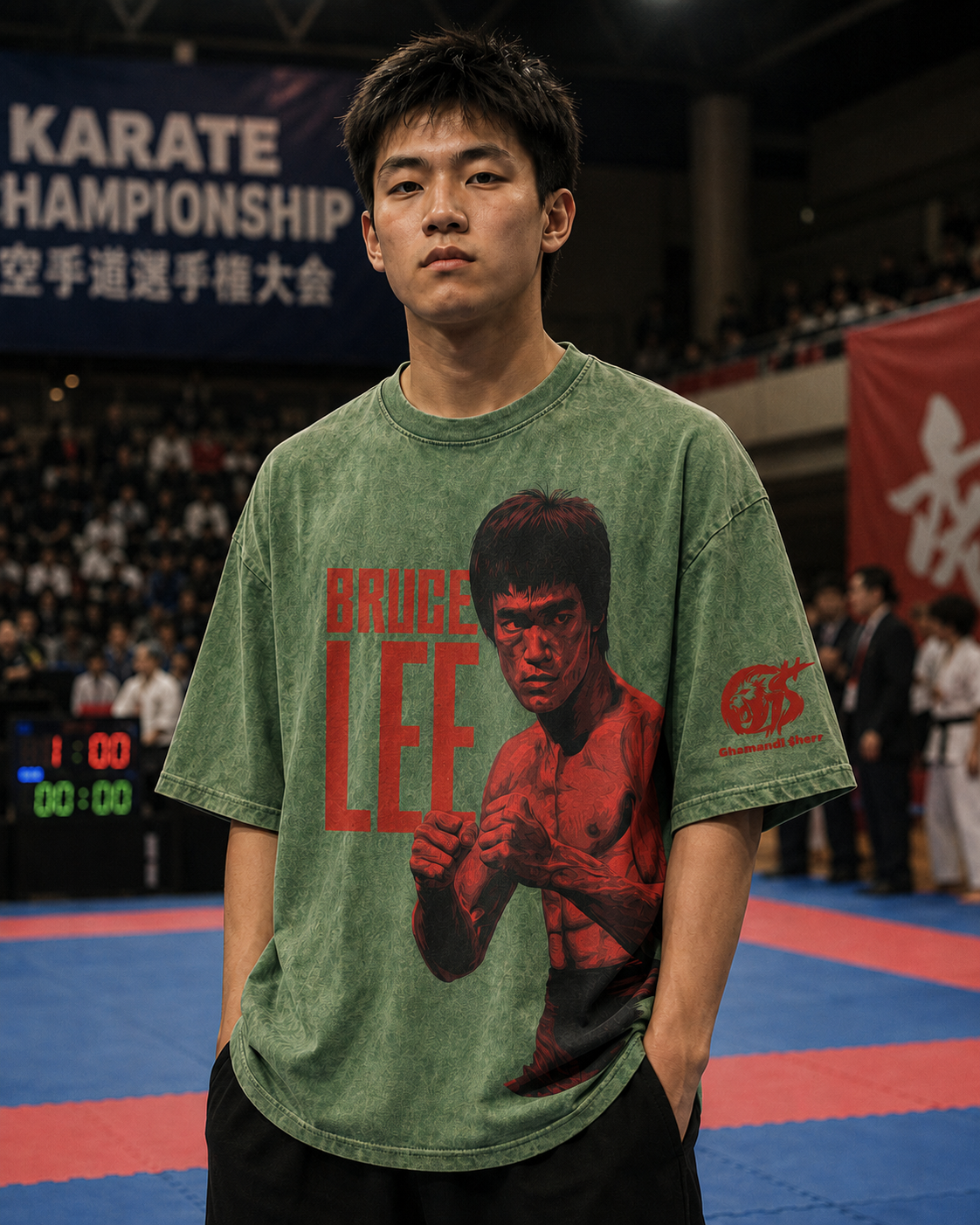 One-Inch Punch Tee | Green Acid-Wash Streetwear