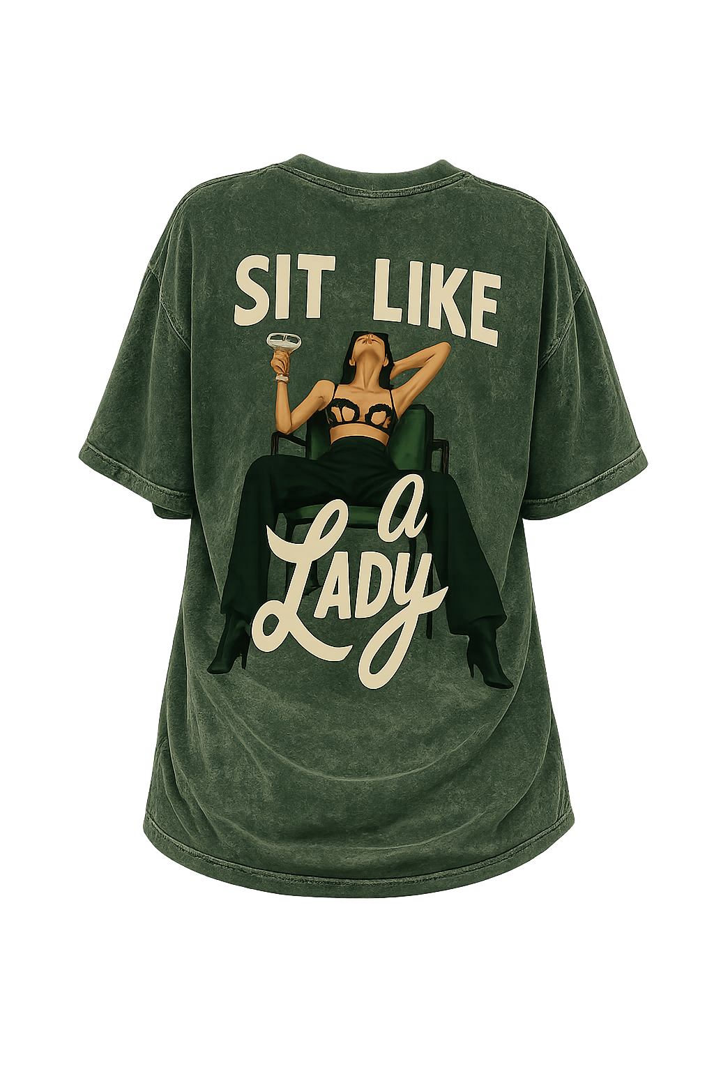 Sit Like A Lady Acid Wash Graphic T-Shirt | Ghamandi Sherr