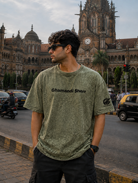 Yakuza Koi Green Acid Wash Japanese Graphic T-Shirt | Ghamandi Sherr