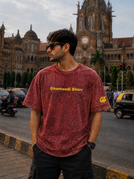 Dark Eyes Red Acid Wash Graphic T-Shirt | Ghamandi Sherr