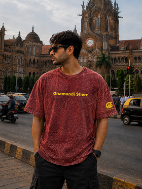 Dark Eyes Red Acid Wash Graphic T-Shirt | Ghamandi Sherr